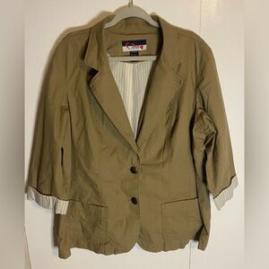 Women’s Tan Mwah Blazer Style Lightweight Tan Plus Size Jacket Size 18W/20W